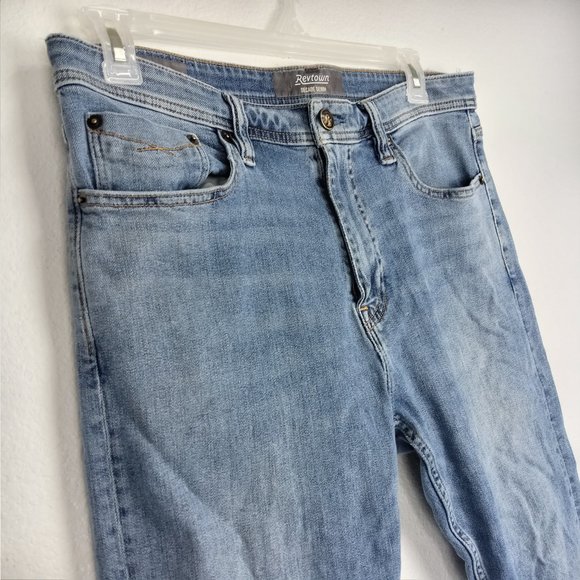 Revtown Decade Denim Taper Jeans Men's Size 34x30 Stretch Blue Medium Wash. - Picture 3 of 12